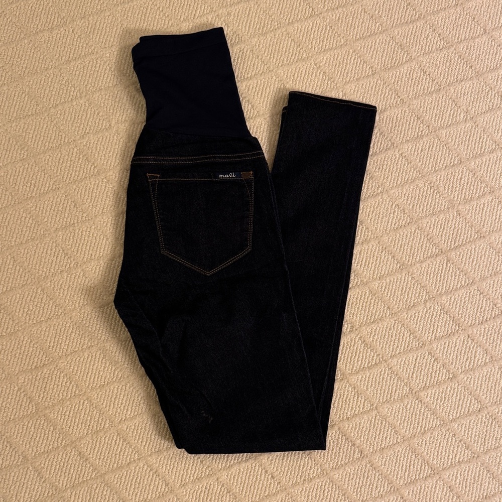 Mavi Pea in the Pod dark blue denim maternity skinny jeans jeggings